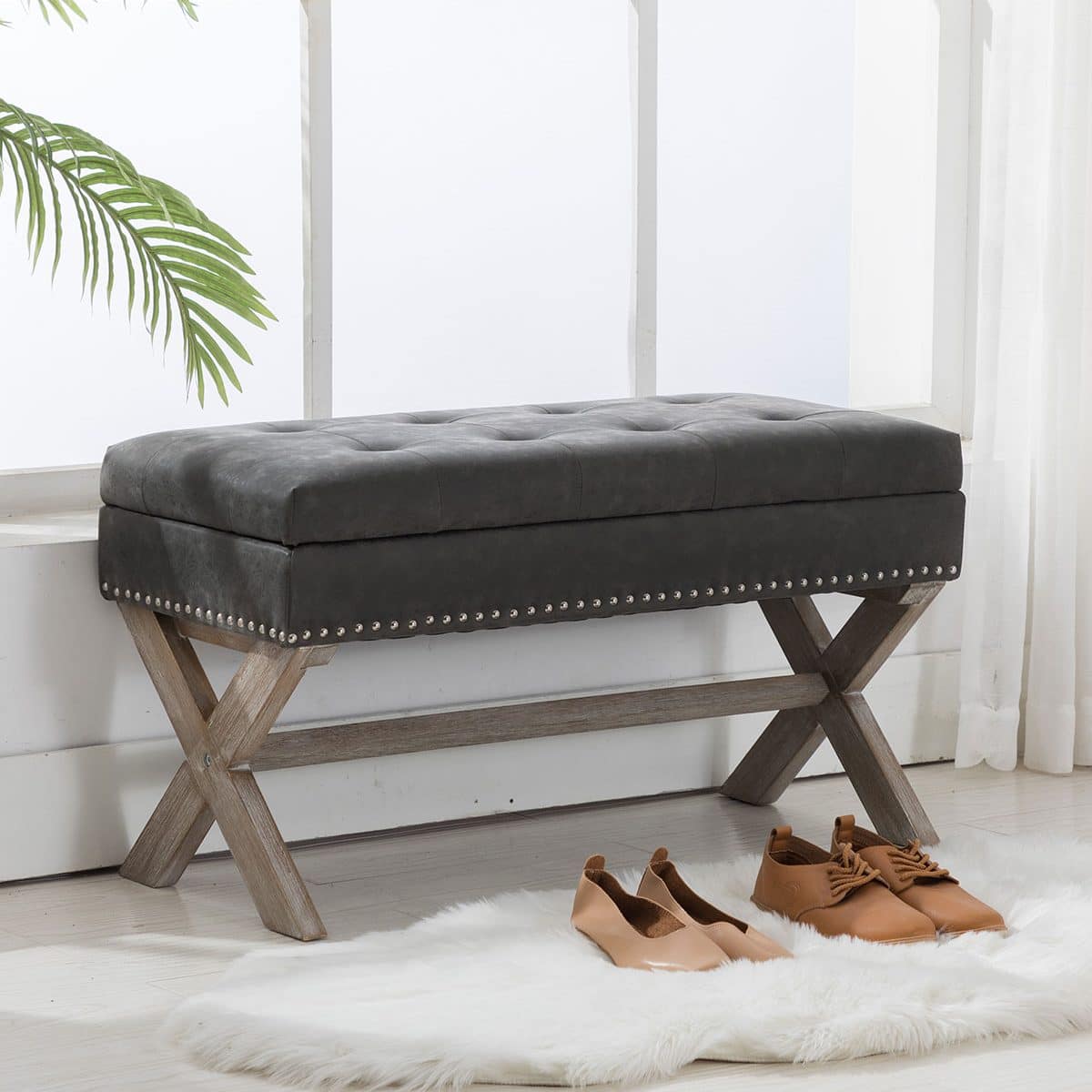 Extra Tall PU Storage Bench | Boraam Industries