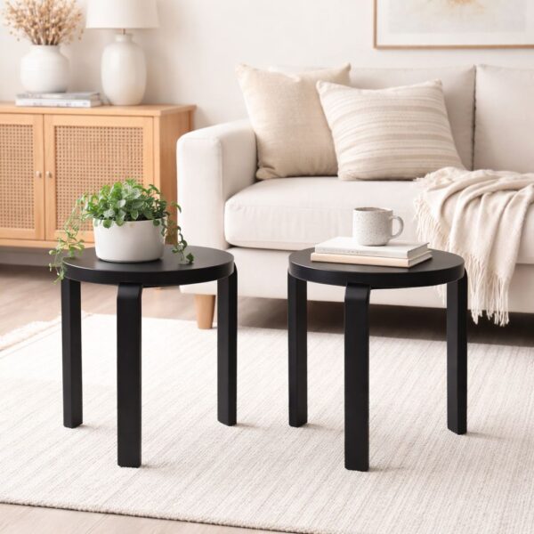 Mateo Round Backless Stacking Stools – Set of 2