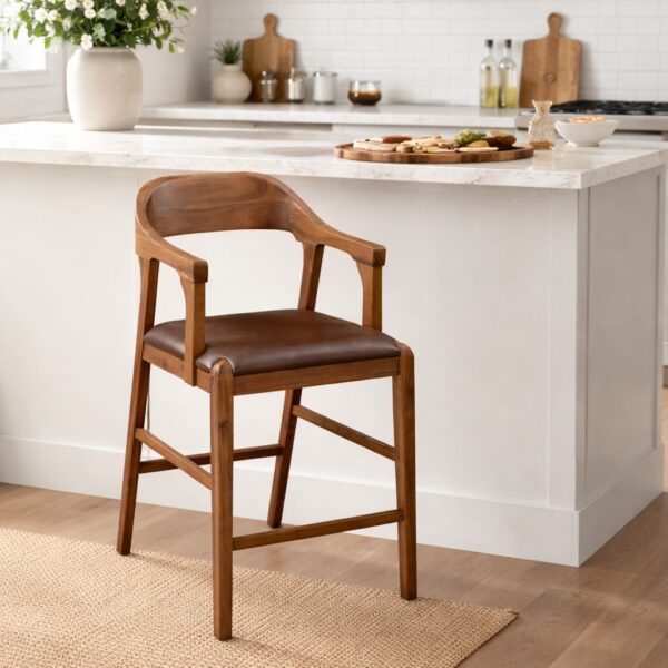 Rasmus Wood Counter or Bar Stool