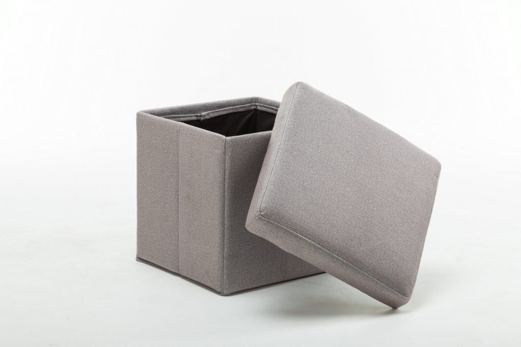 Upholstered Folding Storage Ottoman