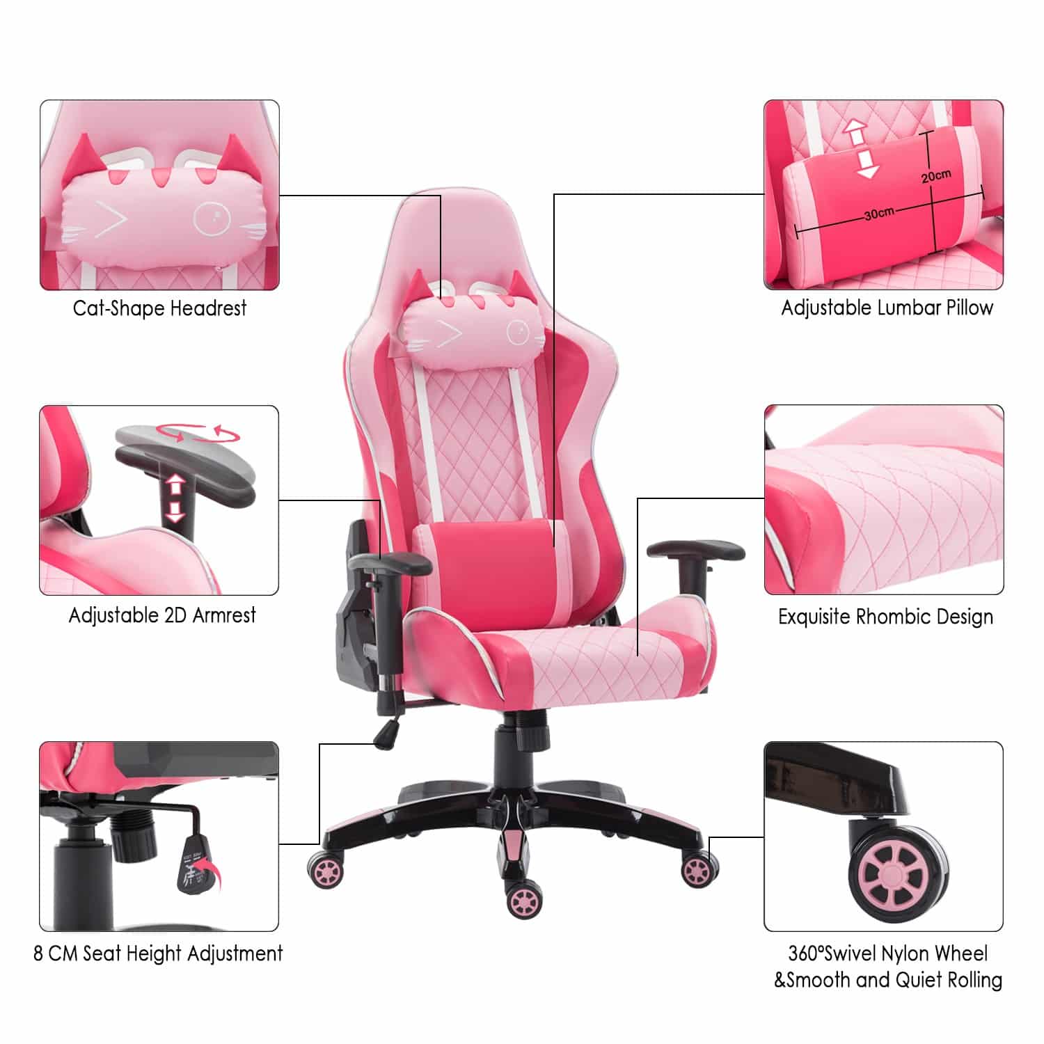 Pink Office Chair | Boraam Industries