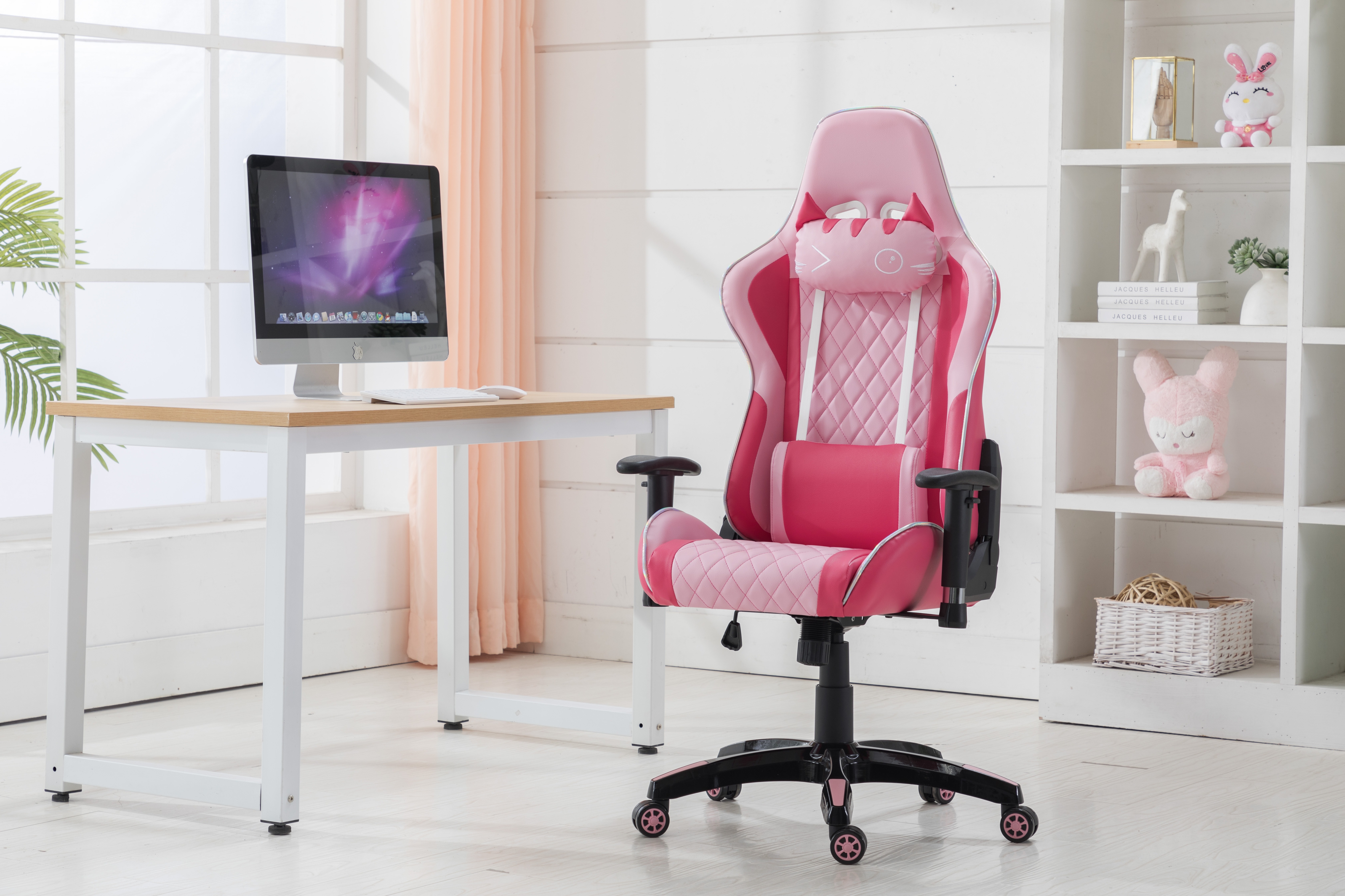 pink chair computer